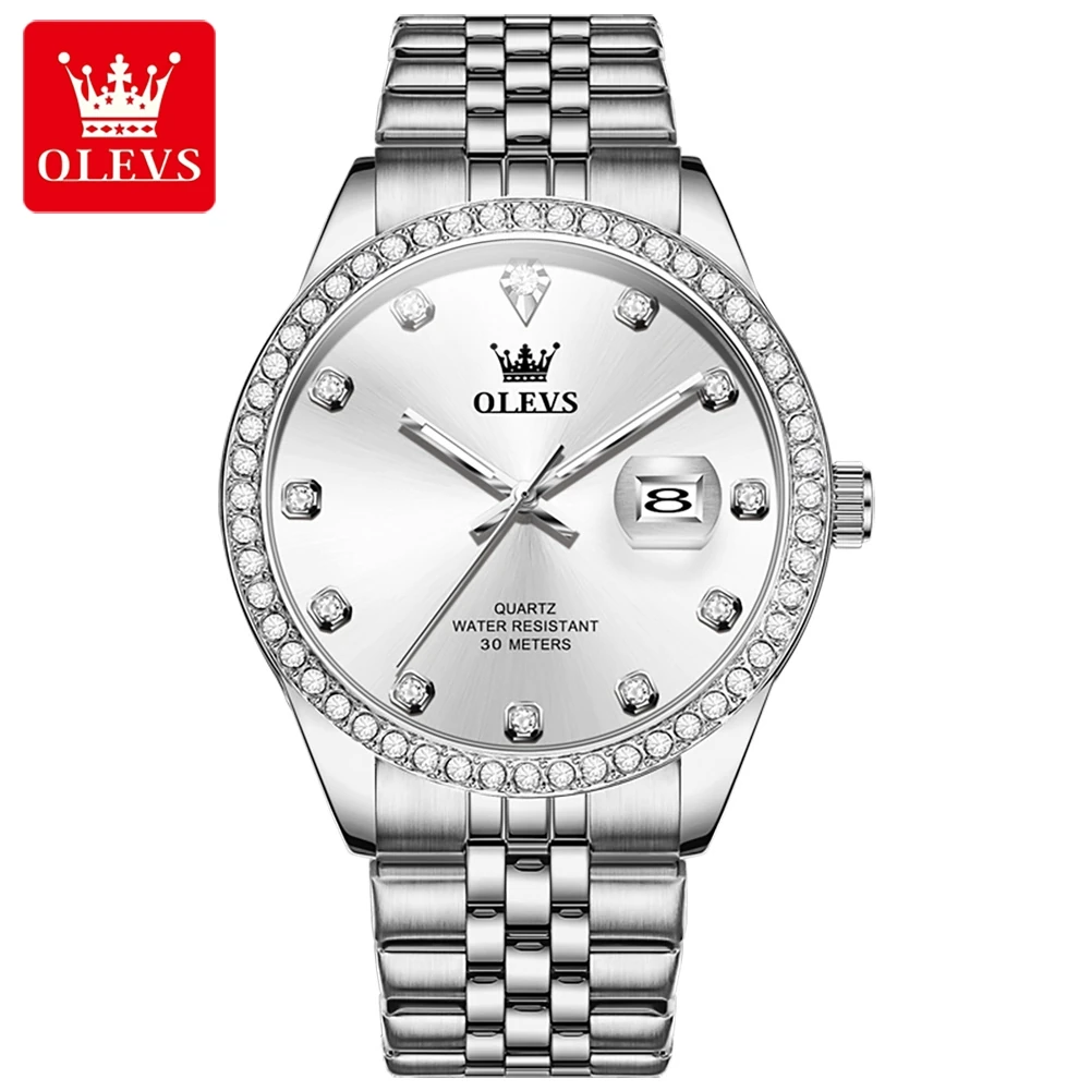 Watch Diamond Quartz Waterproof Men display picture 2