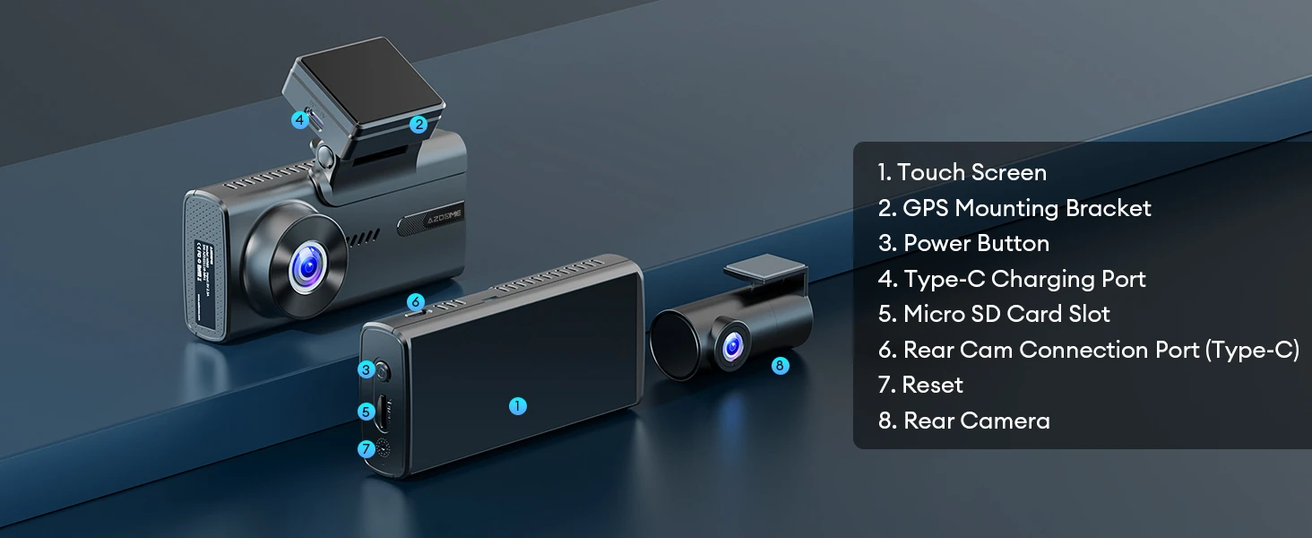 AZDOME M580 Dash Camera WiFi Connection Guide